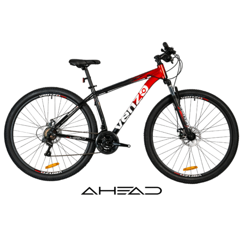BICI-VENZO-AHEAD-2025-21-VEL-NEGRO-ROJO BICICLETA VENZO AHEAD RODADO 29 NUEVA LINEA 2025 - 21 VELOCIDADES SHIMANO