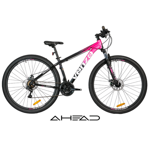 BICI-VENZO-AHEAD-2025-21-VEL-NEGRO-ROSA BICICLETA VENZO AHEAD RODADO 29 NUEVA LINEA 2025 - 21 VELOCIDADES SHIMANO