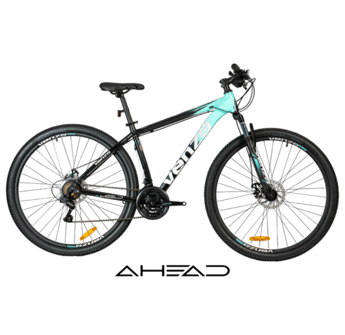 BICI-VENZO-AHEAD-2025-21-VEL-NEGRO-TEAL BICICLETA VENZO AHEAD RODADO 29 NUEVA LINEA 2025 - 21 VELOCIDADES SHIMANO