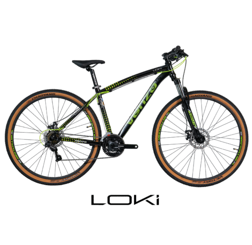 BICI-VENZO-LOKI-2025-NEGRO-VERDE-AMARILLO BICICLETA RODADO 29 VENZO LOKI 2025 FRENO MECANICO
