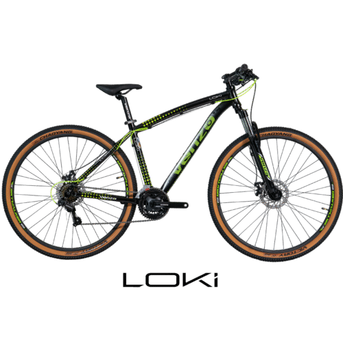 BICI-VENZO-LOKI-2025-NEGRO-VERDE-AMARILLO BICICLETA RODADO 29 VENZO LOKI 2025 FRENO MECANICO