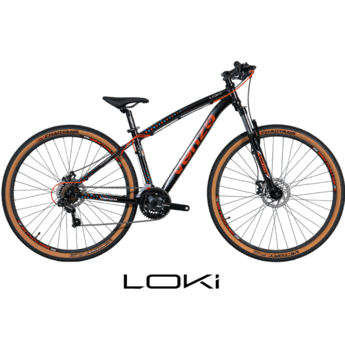 BICI-VENZO-LOKI-NEGRO-ROJO-CELESTE BICICLETA RODADO 29 VENZO LOKI 2025 FRENO MECANICO